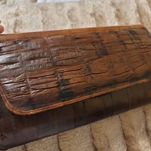 Vintage Eel Skin Leather Clutch